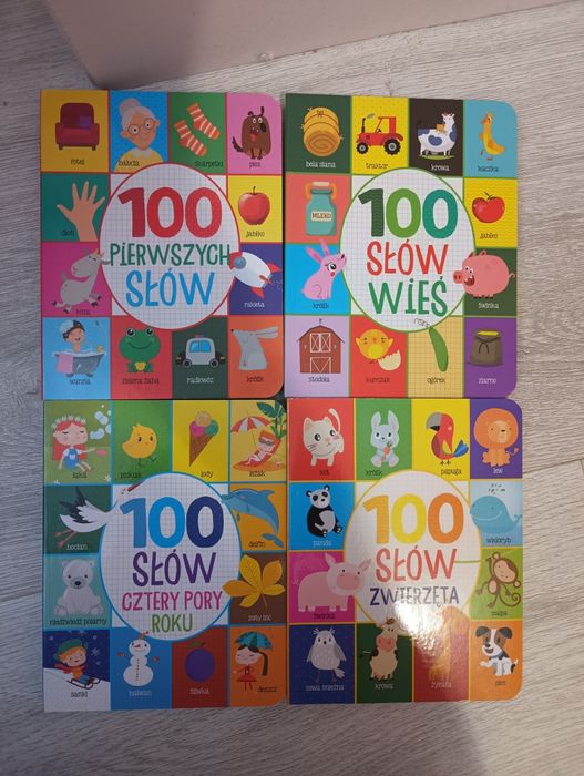 4 książeczki 100 pierwszych słów