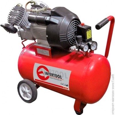 Компресор INTERTOOL PT-0007 50 л, 3,0 кВт, 220 В, 10 атм, 420 л/мин