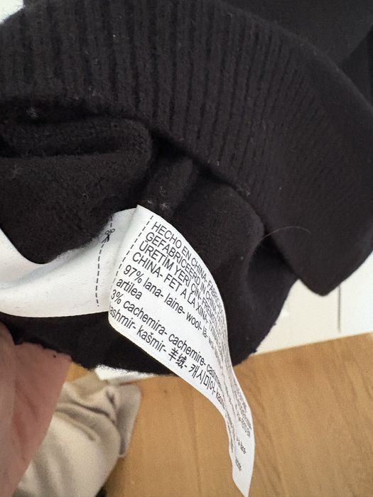 Massimo Dutti sweter Polo wełniany kaszmir wełna XL czarny kołnierzyk