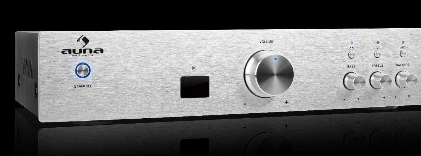 Wzmacniacz Auna 600 W bluetooth  srebrny pilot