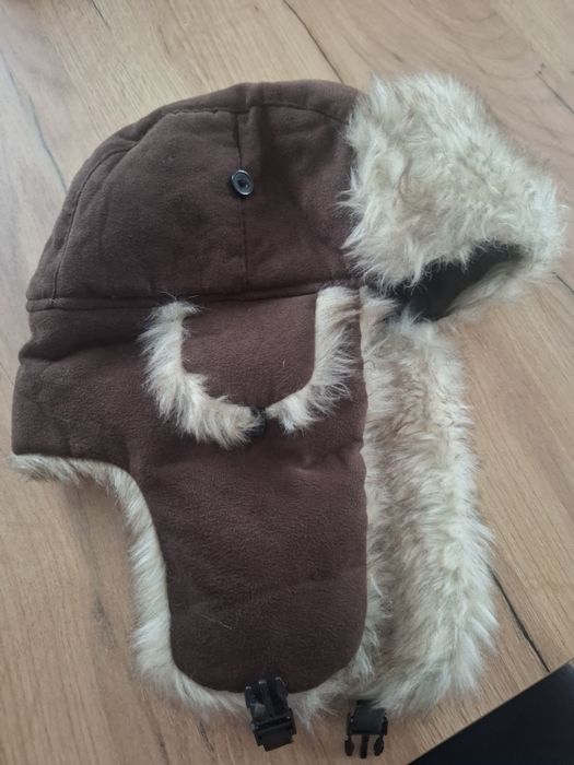 Skórzana czapka pilotka