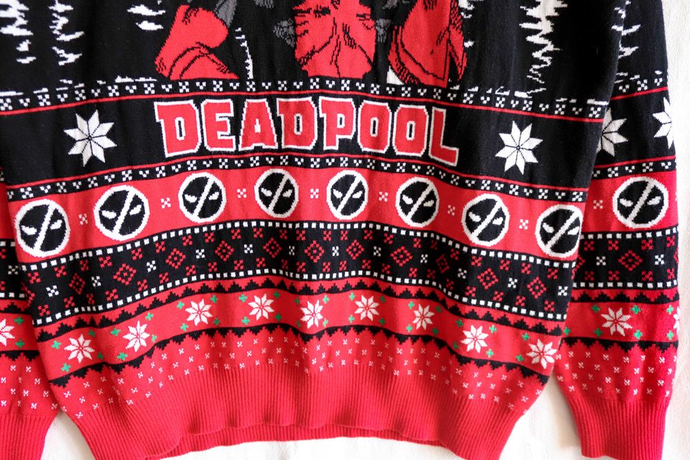 Чоловічий светр новорічний Дедпул Deadpool червоний санта світер XL