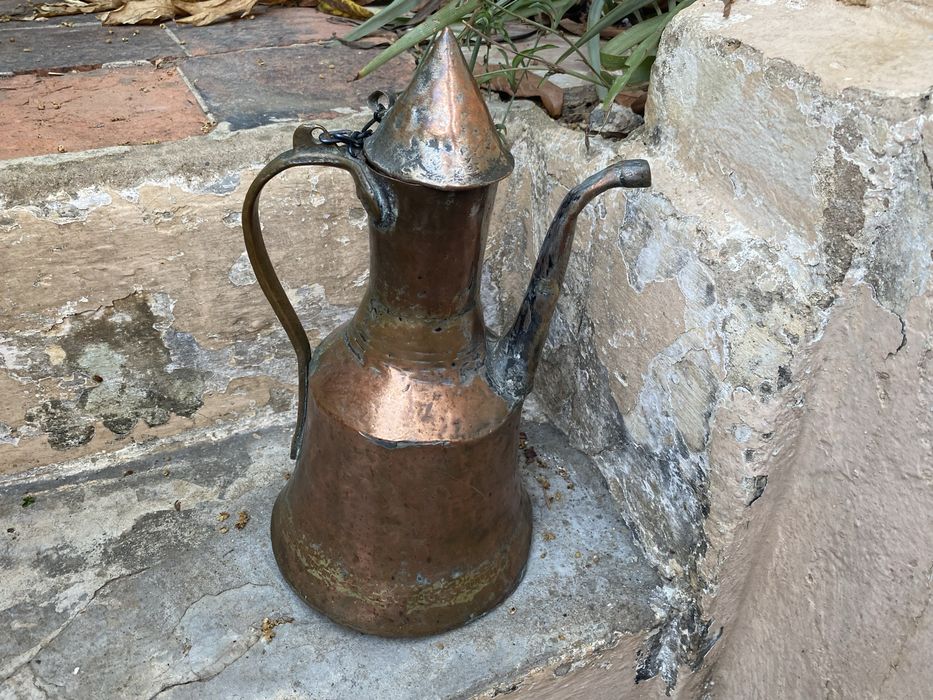 Chaleira grande cobre artesanal polido