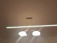 Lampa wisząca biała, srebrna,szkło matowe