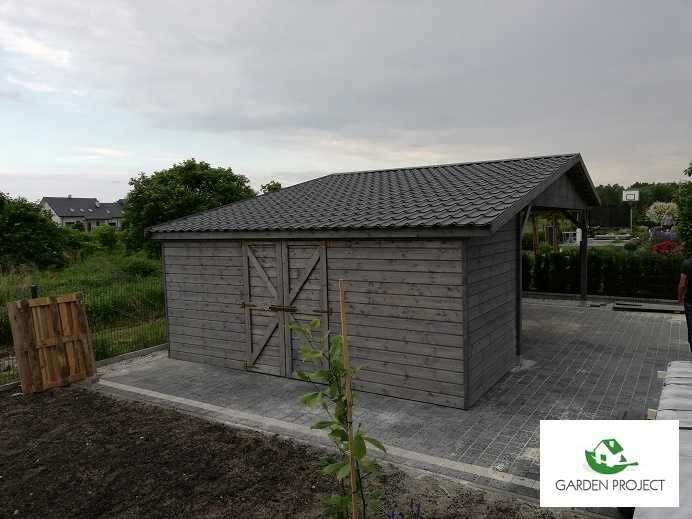 wiata carport2 z pomieszczeniem gospodarczym MIDI