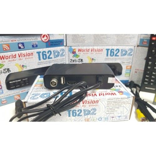 Новый Приставка Т2 тюнер применик World Vision T62D2 DVB-T/T2/C YouTub