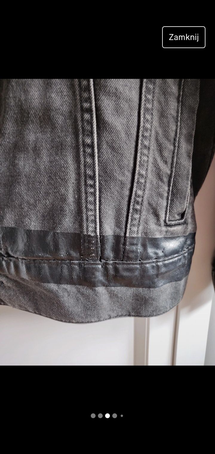 Czarna kurtka jeansowa oversize XS