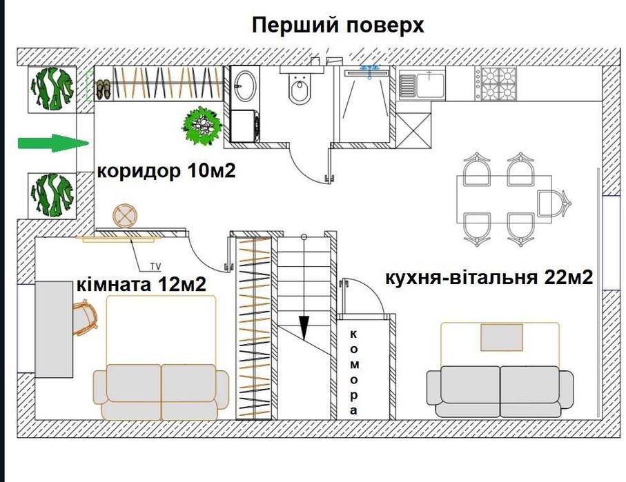 ТАУН З РЕМОНТОМ 110м2! 4 кімнати! Кухня 22м2! Швидкий виїзд на Київ!