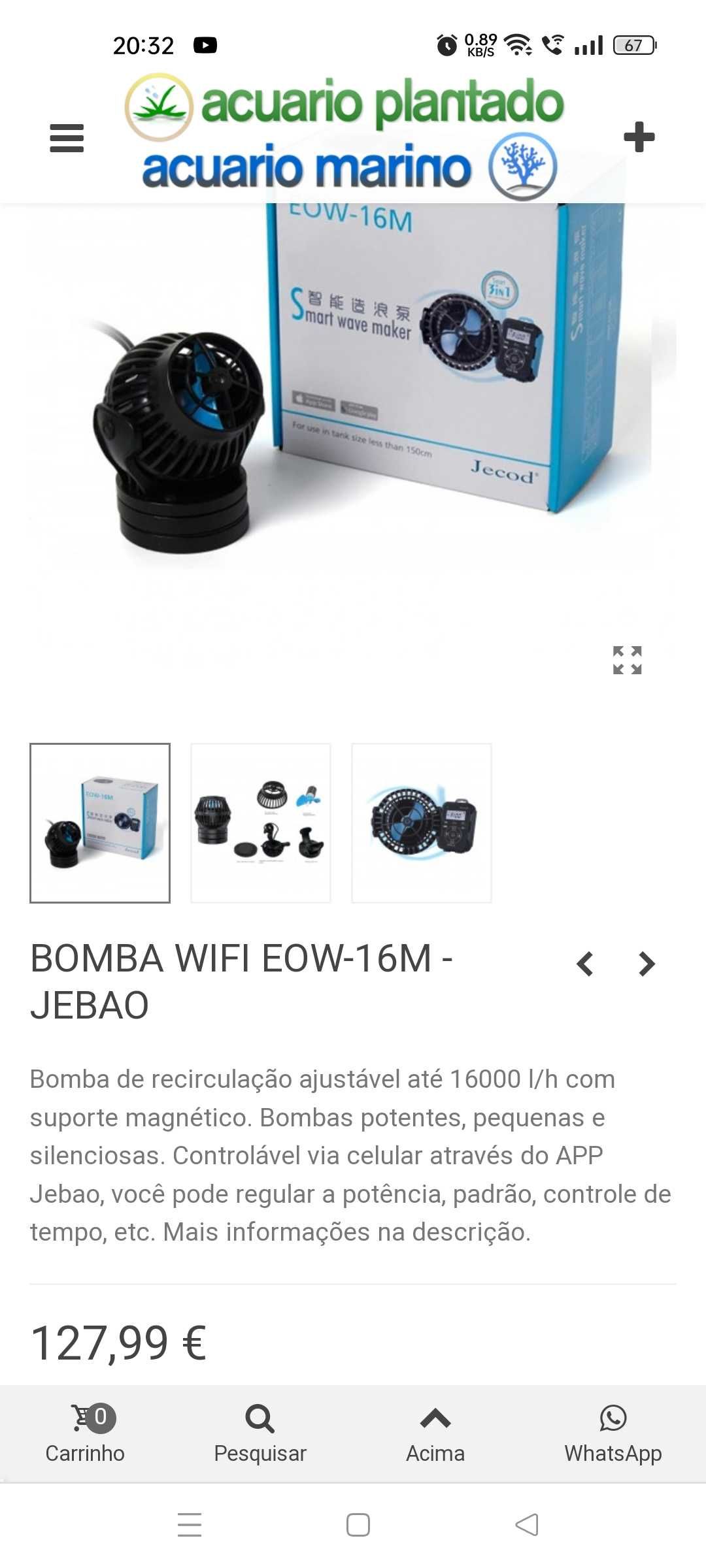 Bomba de circulação jebao 16000L