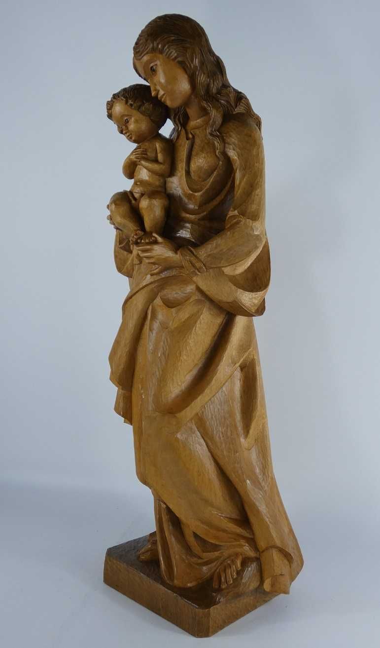 Figura rzeźba MARYJA z Dzieciątkiem Jezus drewno 69 cm Madonna