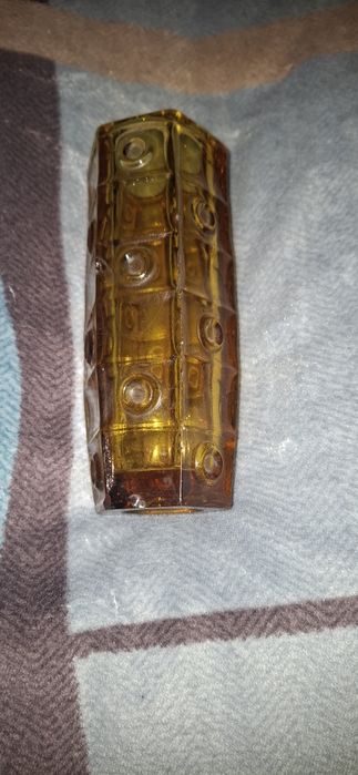 Unikatowy, miodowy piekny wazon heksagonalny Ząbkowice  PRL