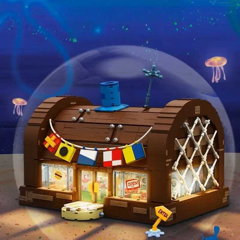 Klocki SPONGEBOB restauracja POD TŁUSTYM KRABEM 2700 klocków JAK LEGO