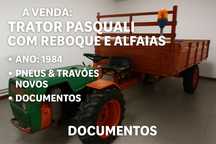 Trator Pasquali com documentos e alfaias