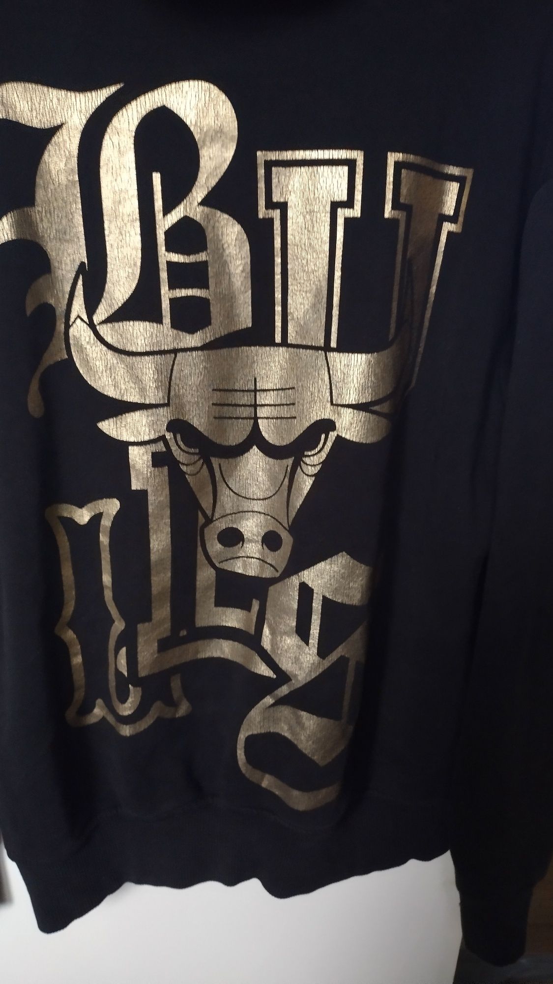 Czarna bluza z kapturem NBA Chicago Bulls