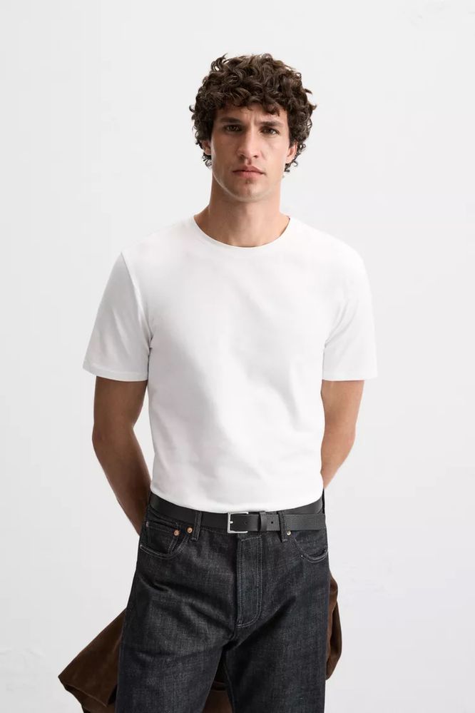 чоловіча базова футболка SLIM FIT, Zara