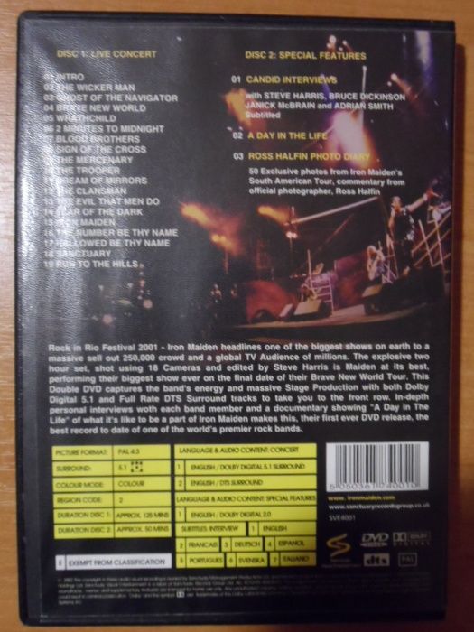 IRON MAIDEN "Rock In Rio" (2002, DVD9), heavy-metal