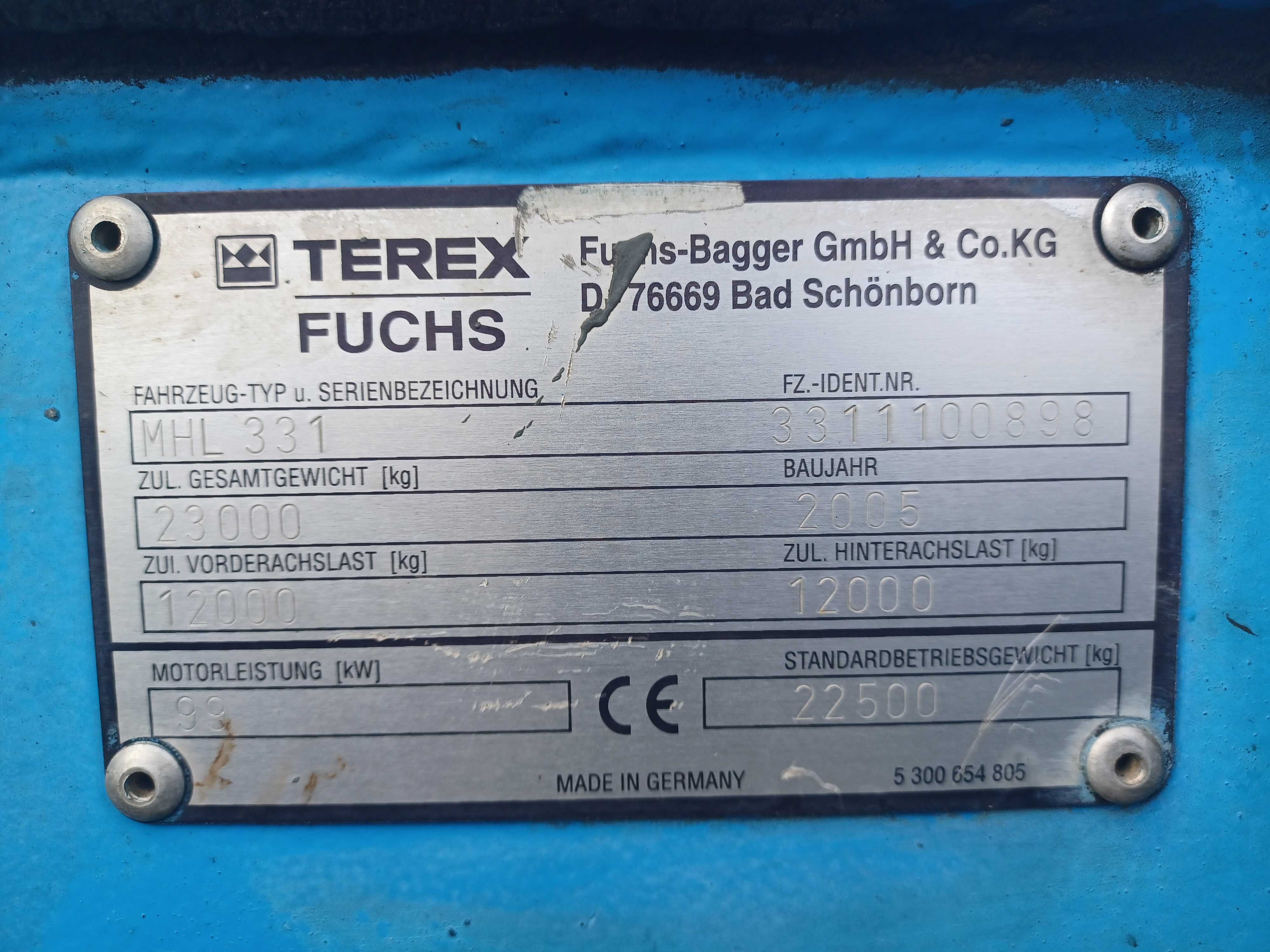 Koparka przeładunkowa Fuchs MHL331