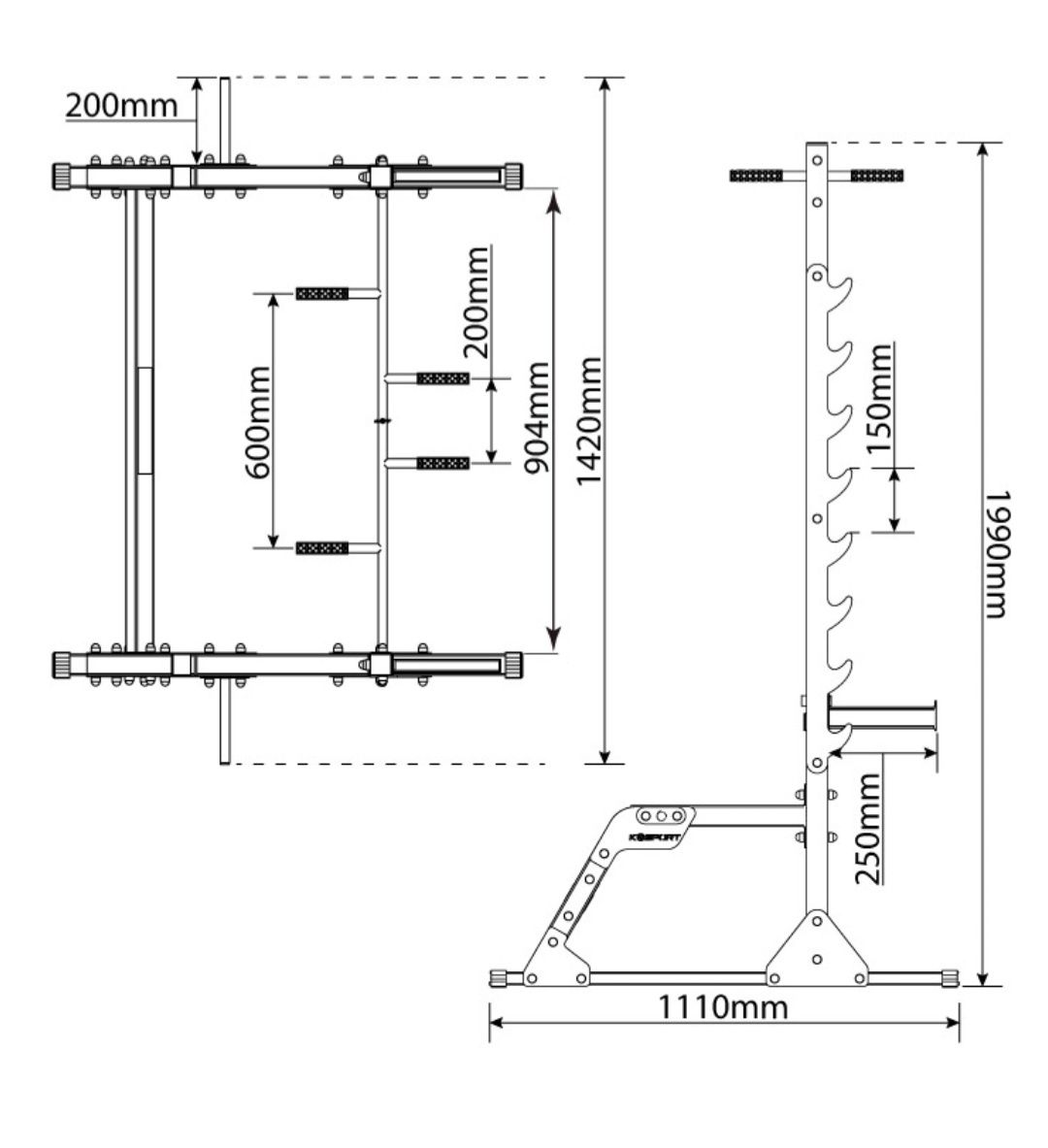 Half rack wolnostojący od K-SPORT KSSL023