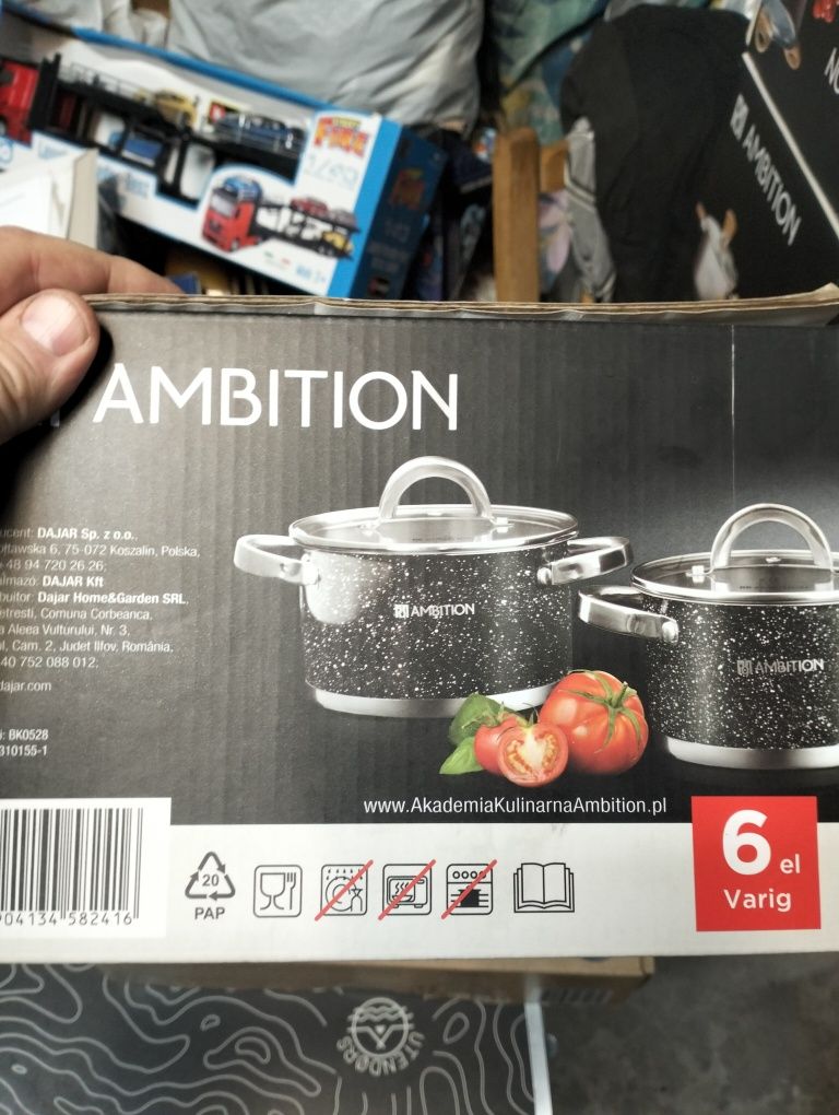 Zestaw garnków Ambition Varig nowy 6 elementów