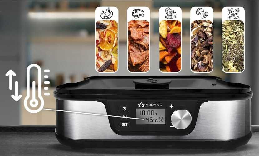 Suszarka 600W do warzyw, owoców i grzybów timer regulacja temperatury