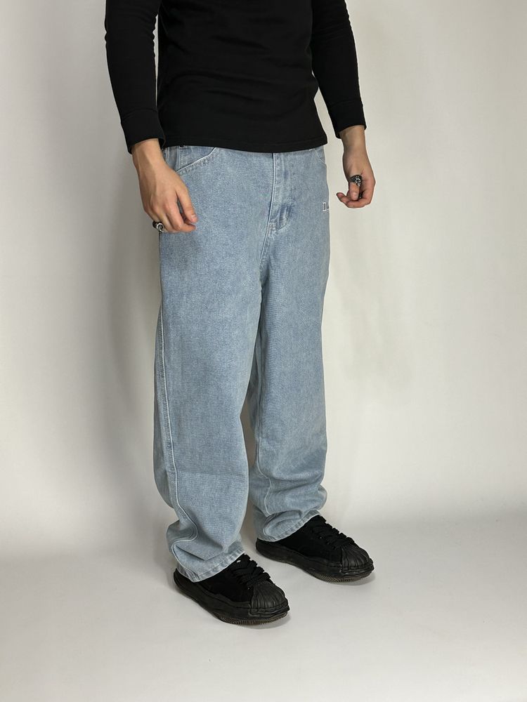 Dime baggy jeans faded sk8 джинси голубые синие джинсы сині голубі М Л