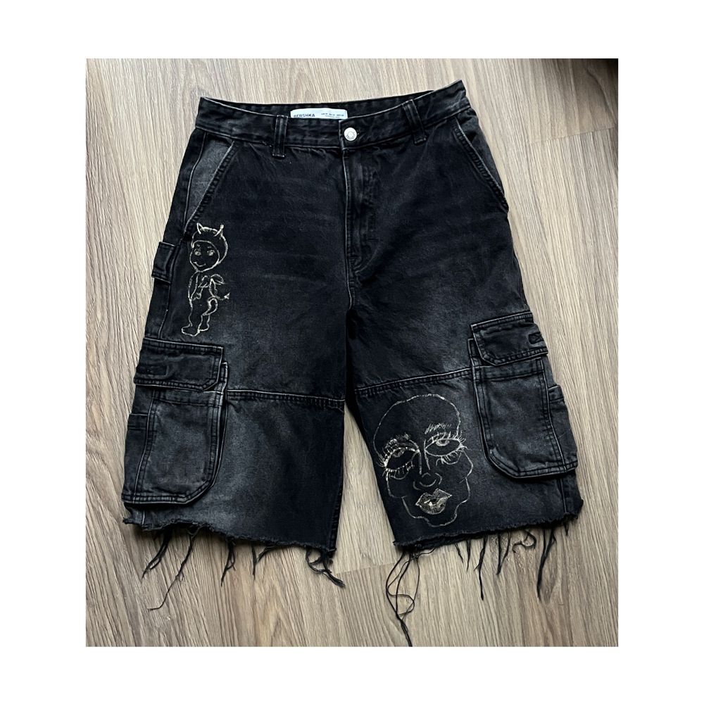 Spodenki bermudy jorts handmade custom szerokie baggy