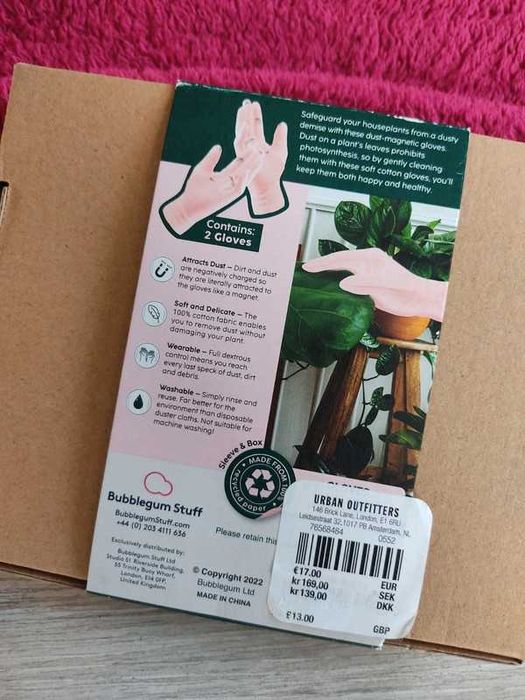 Nowe rękawiczki do kurzu odkurzania liści kwiatów Urban Outfitters