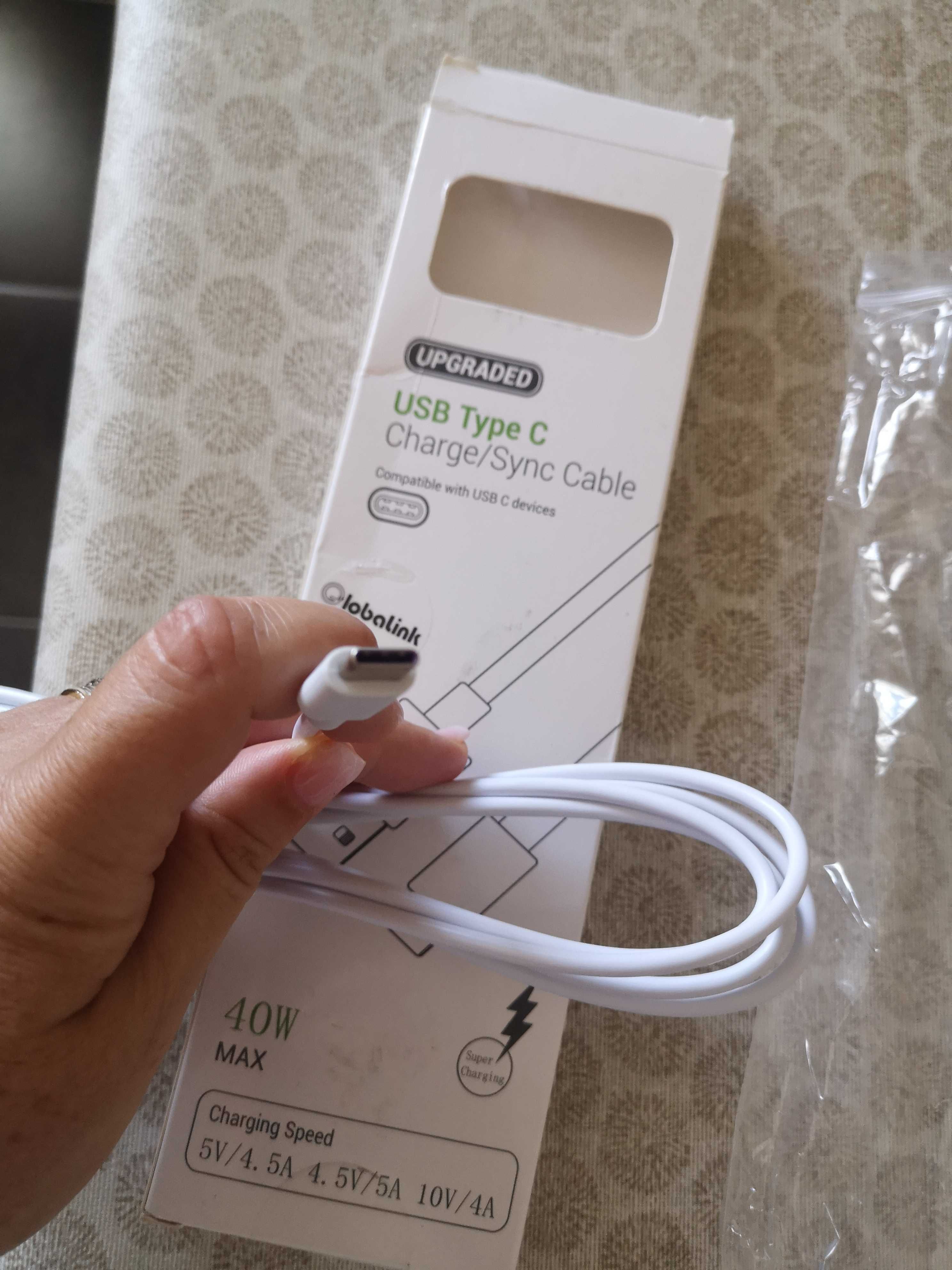 Cabo de carregamento USB Tipo C