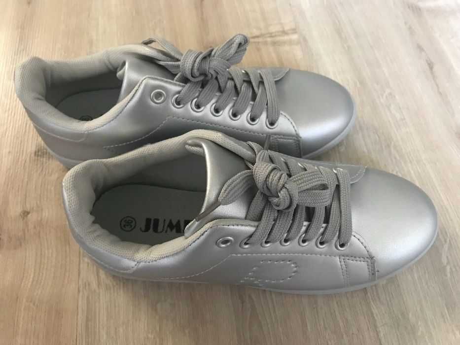 Стильные кроссовки сниккерсы кеды JUMEX Silver р. 36 EUR, стелька 23см