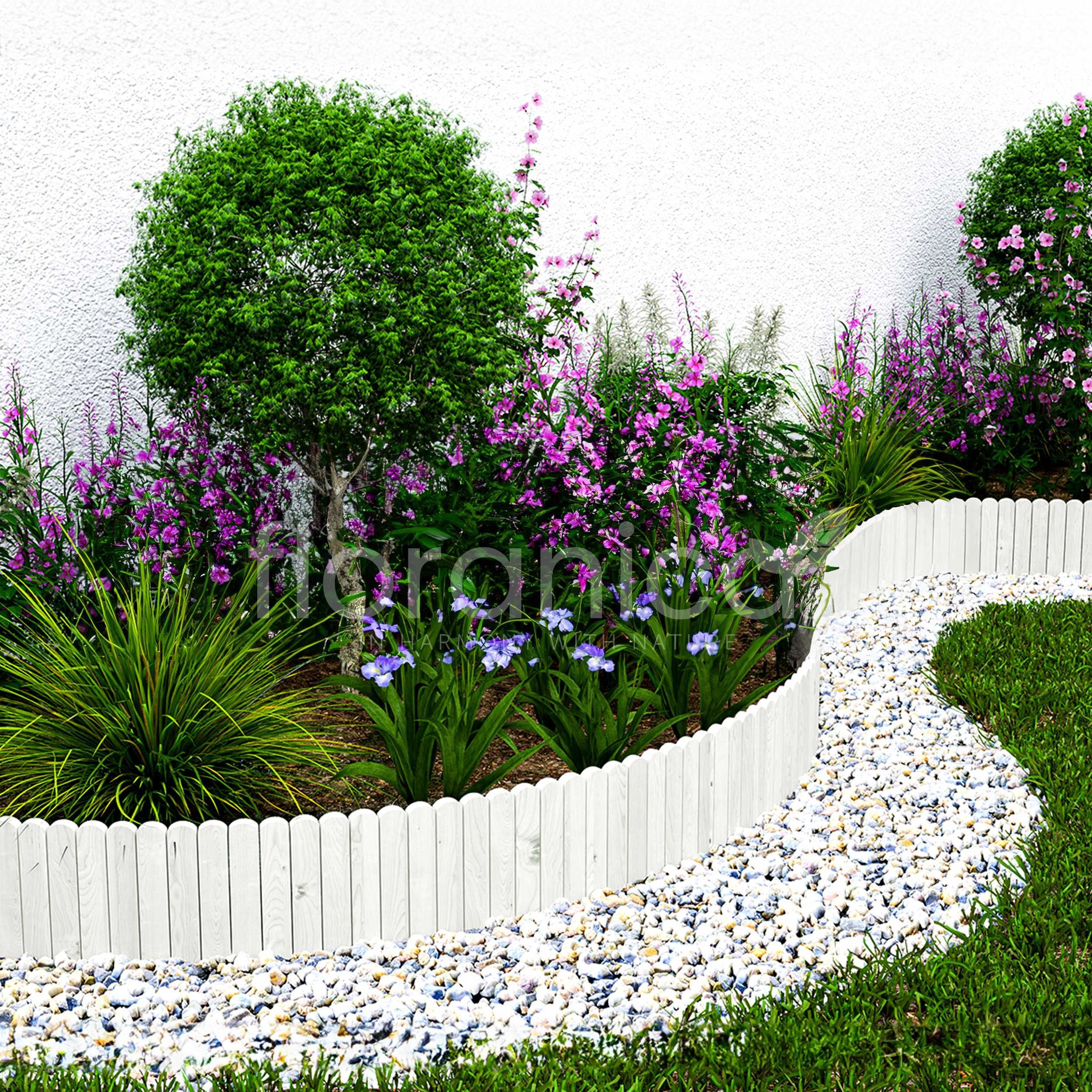 Rollborder, Elastyczny płot drewniany. Obrzeże rabat kwiatowych. 203cm