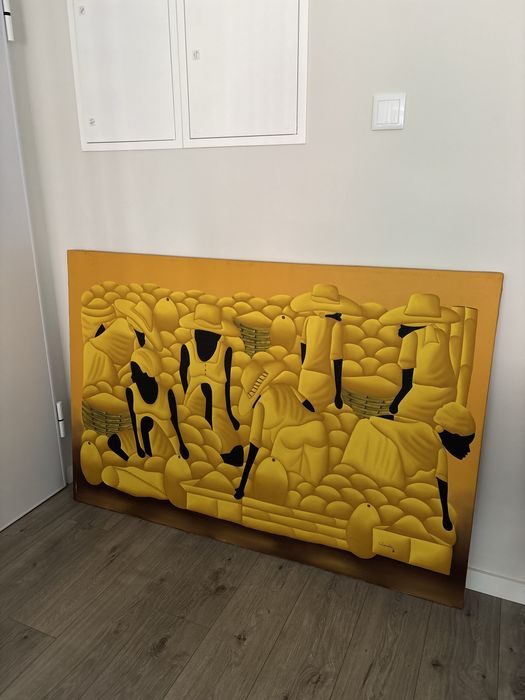 Quadro tela pintado a mão 100x150