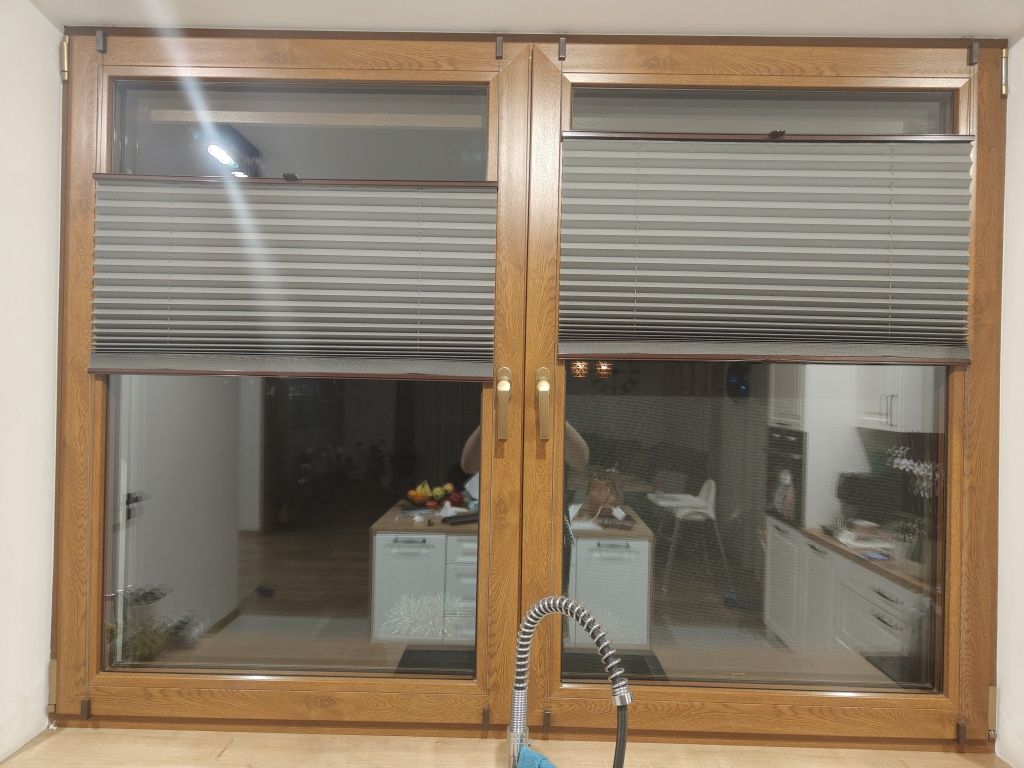 Rolety plisowane 3 sztuki brązowe bezinwazyjne