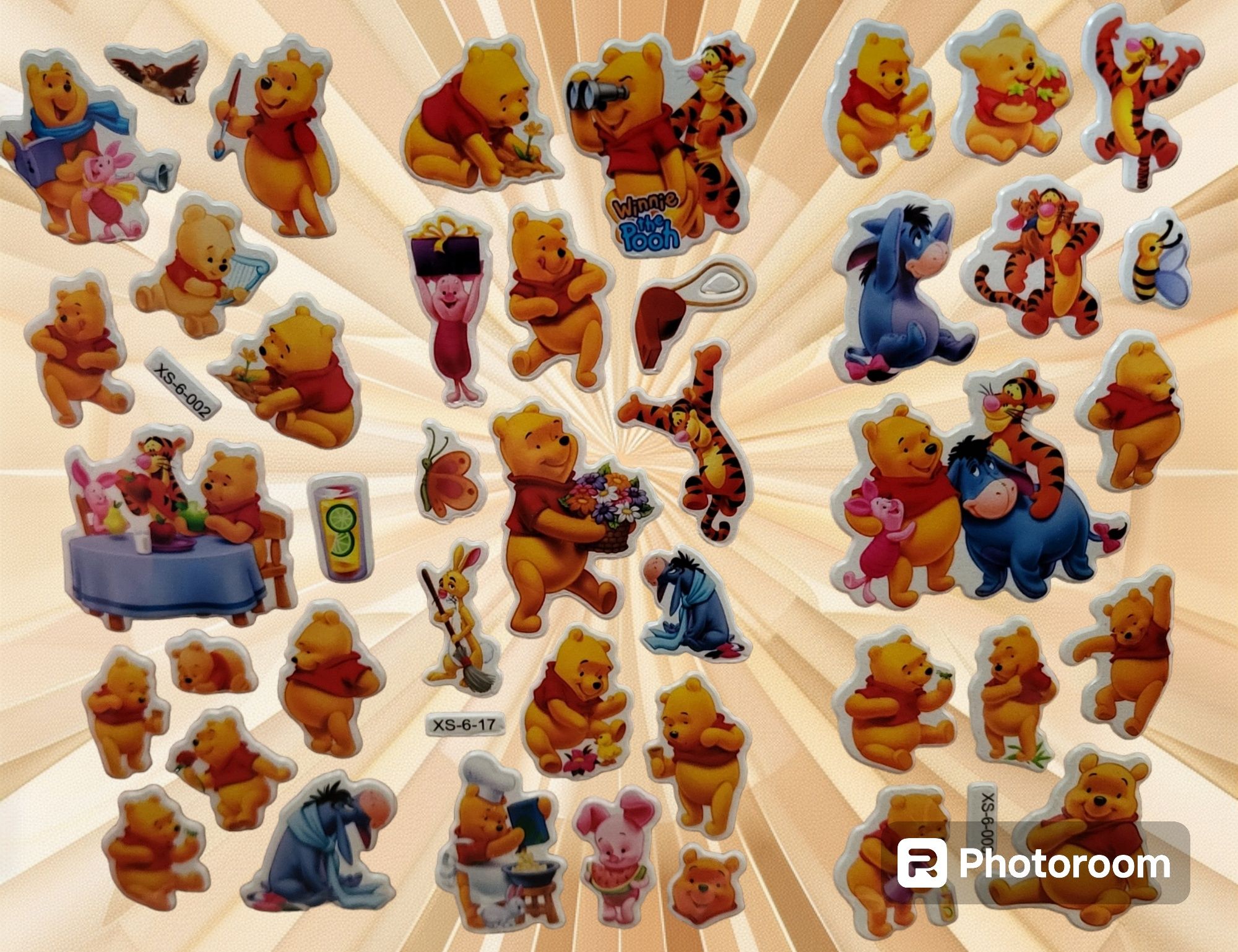 8 blistrów naklejek 3D (wypukłych) z postaciami z bajek