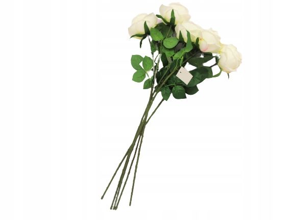 Biała Róża Gałązka Xxl Sztuczne Kwiaty Jak Żywe