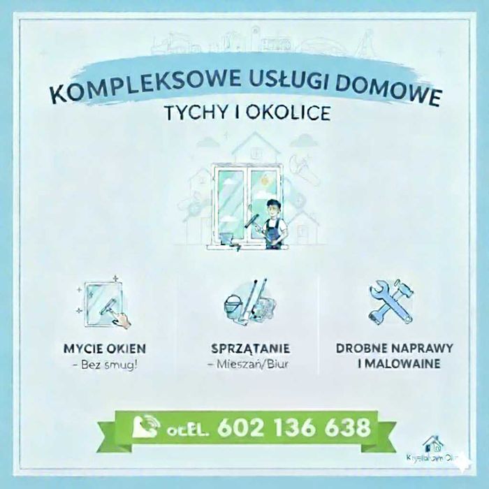 Mycie okien, sprzątanie, drobne prace naprawcze, malowanie...