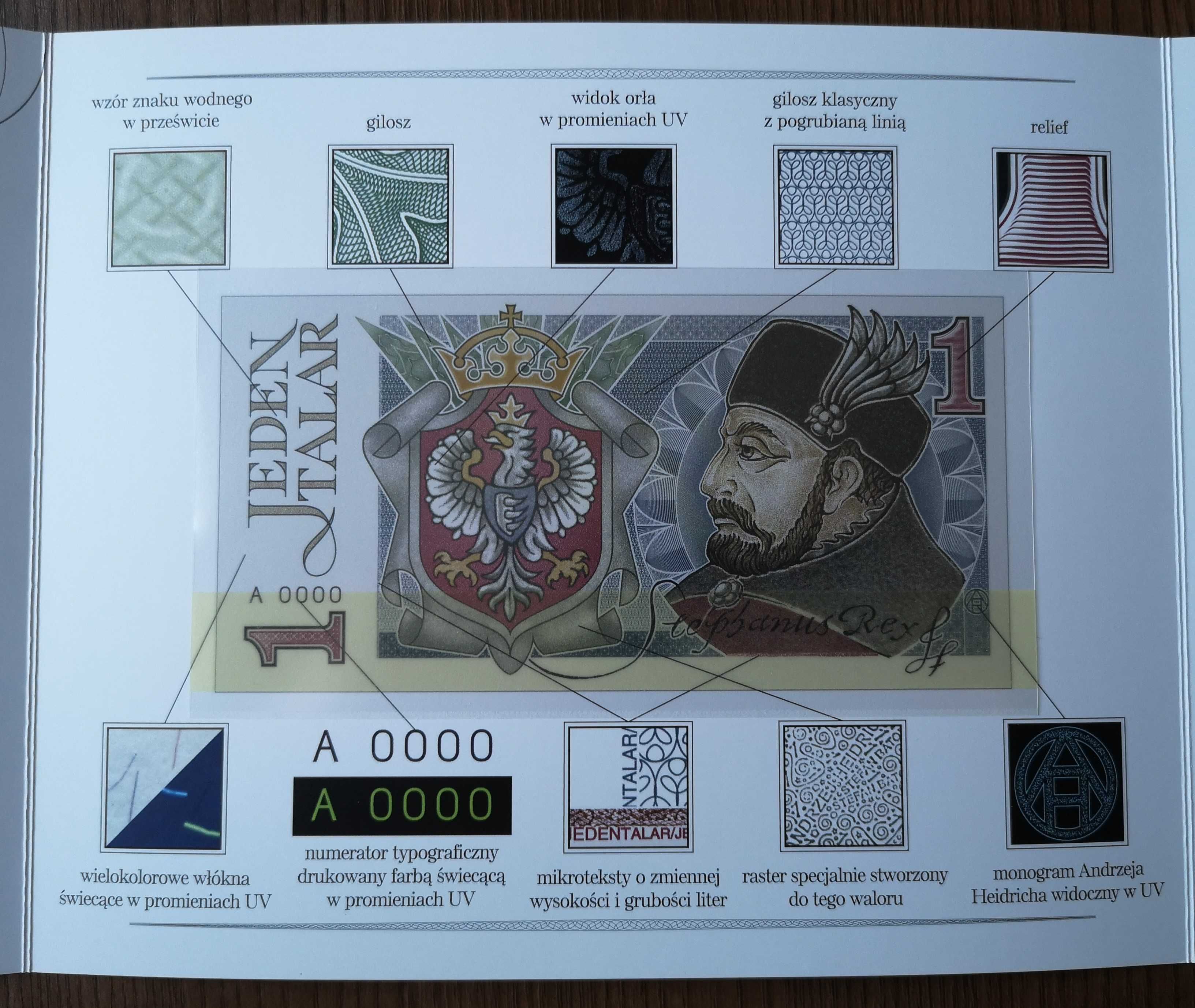 Stefan Batory 1 Talar - Projekt studyjny banknotu - druk PWPW