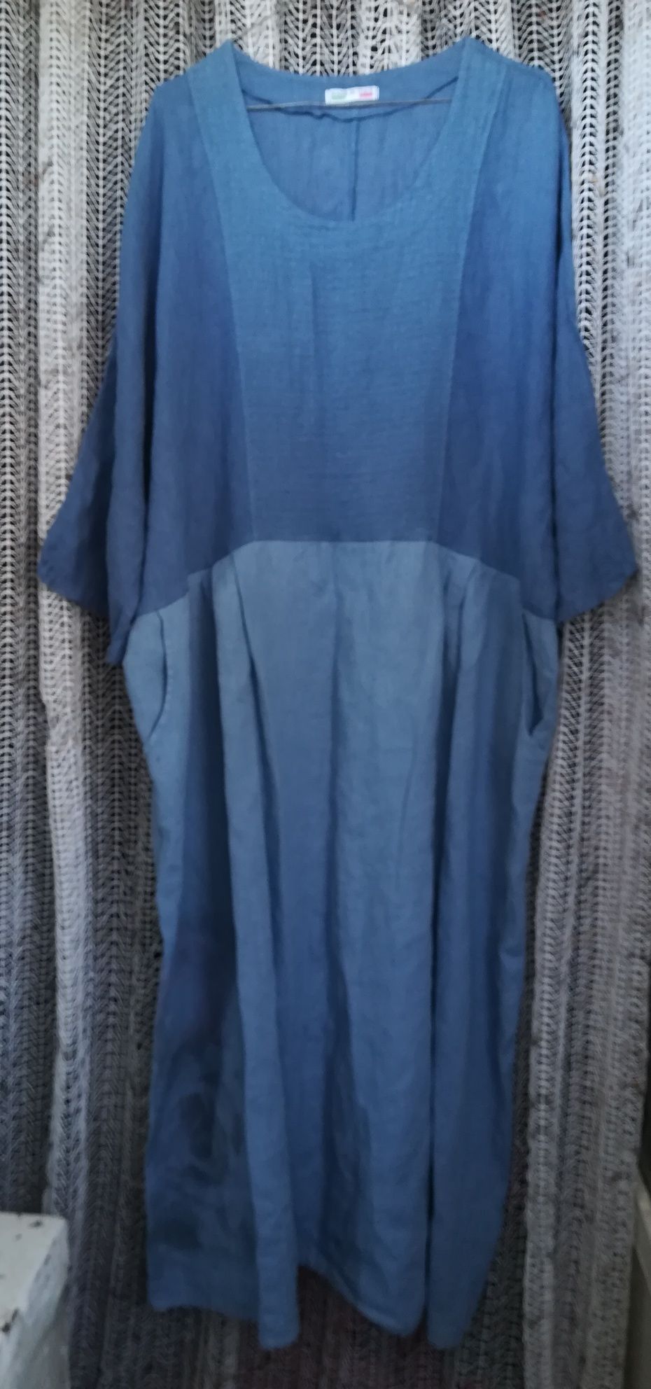 Платье оверсайз льняное из льна в стиле бохо