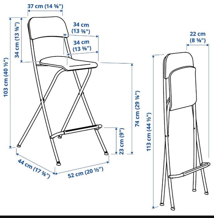 4 Bancos altos dobrável “Franklin”