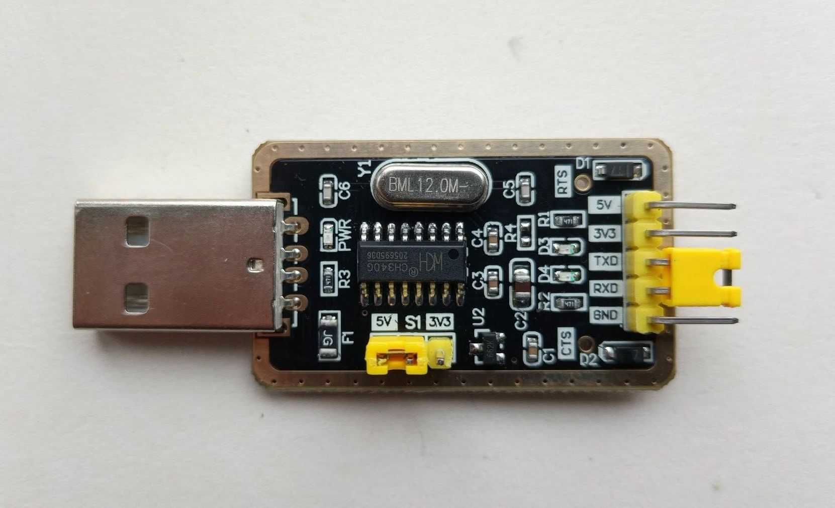 Переходник СН340G UART TTL USB 2.0 скорость до 2 МБит питание 3 / 5 В