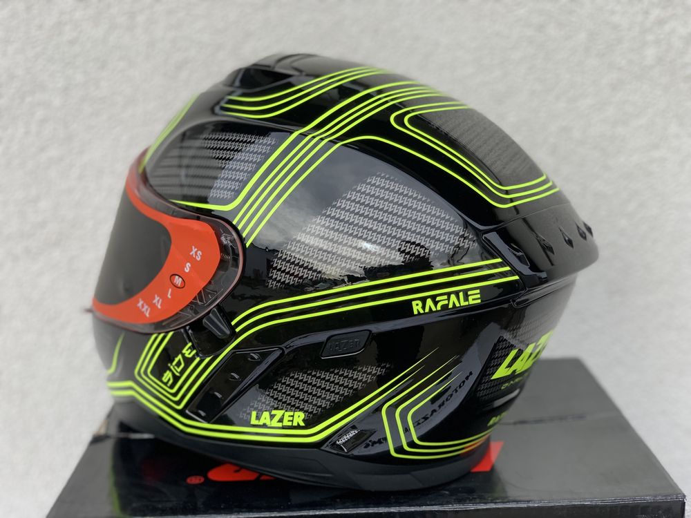 Kask motocyklowy Lazer Rafale evo Darkside, blenda, POLIWEGLAN! Fluo!