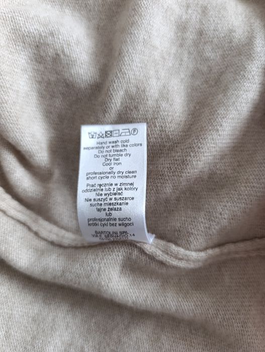 Wełniamy sweter kardigan beż M