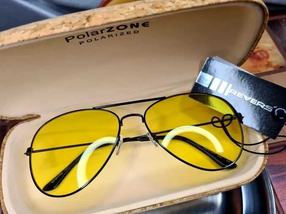 __Okulary dla kierowców żółte soczewki rozświetlające Aviator nowe_