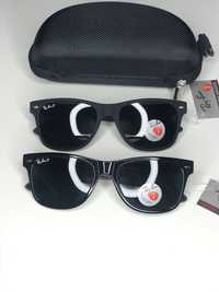 Солнцезащитные очки Ray Ban 2140 Polaroid Wayfarer Черные Антиблик
