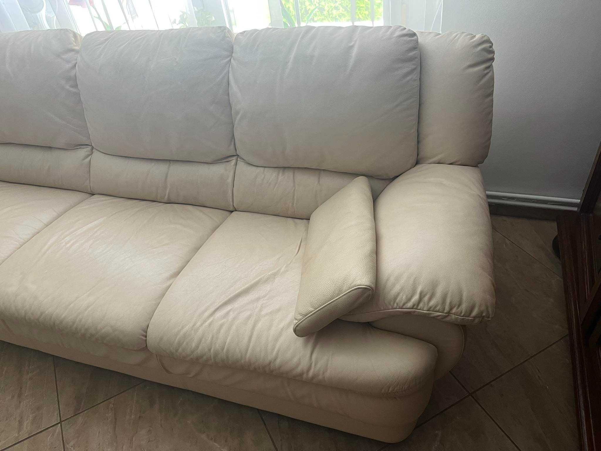 Narożnik Natuzzi skóra naturalna (duży)+pufa