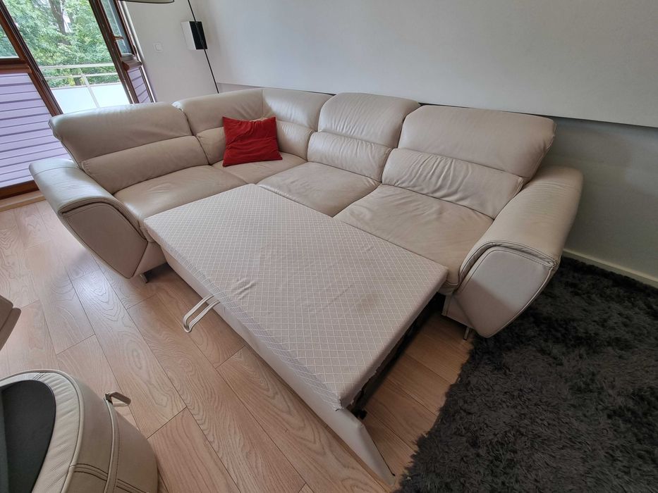 Skórzany narożnik Kler z funkcją spania