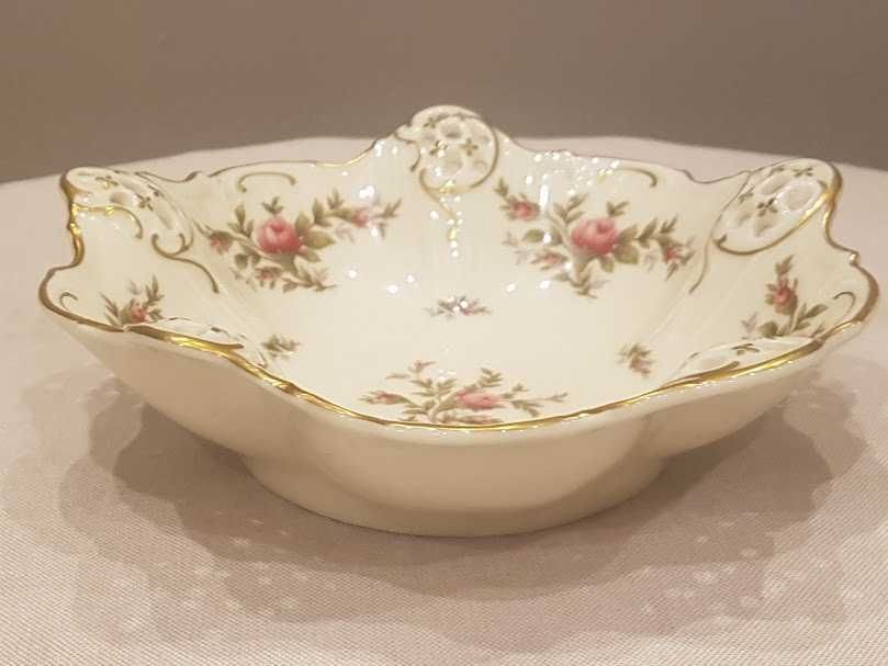 Patera na nogach oraz misa "Moliere Moosrose", porcelana Rosenthal