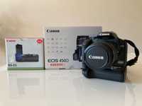 Canon 450D + obiektyw EF-S 18-55mm IS + grip Canon BG-E5