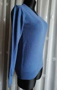 100% Merino j.Nowy Jasper Conran miła wełna Uniseks niebieski sweter S
