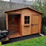 Domek narzędziowy 2 x 1,1m + drewutnia 1,14 x 1,1m z dachem prostym