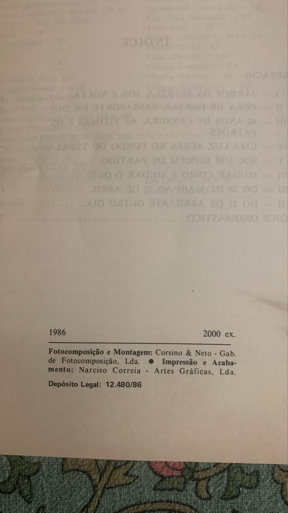 Memórias Da Memória de José Ribeiro Dos Santos   1986